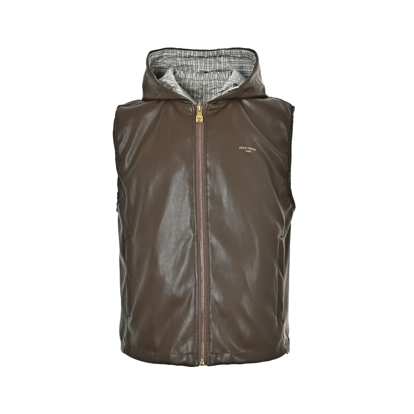 Louis Vuitton/Louis Vuitton checked leather double-sided vest